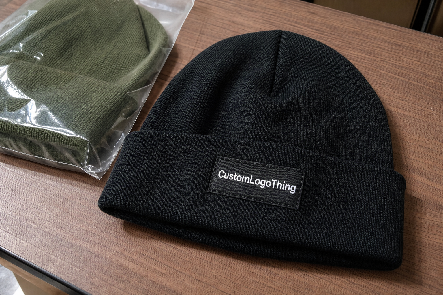 Trade Show Woven Label Beanies MOQ for Booth Orders