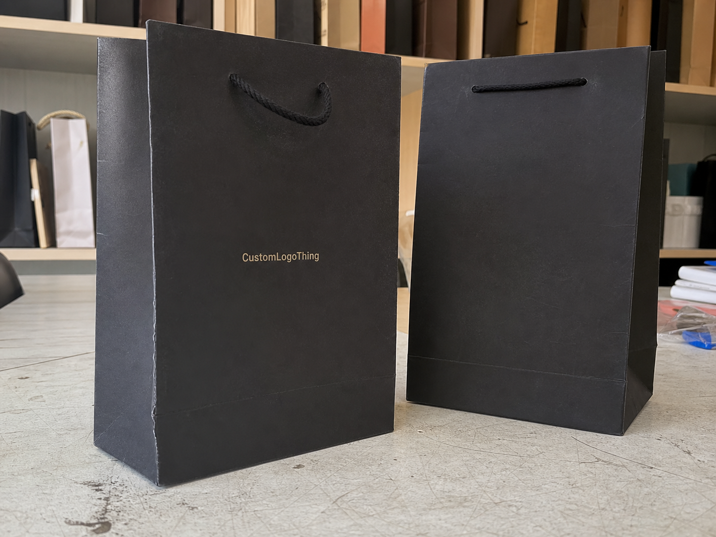 Coffee Black Paper Gift Bags Unit Cost for Bulk Buyers