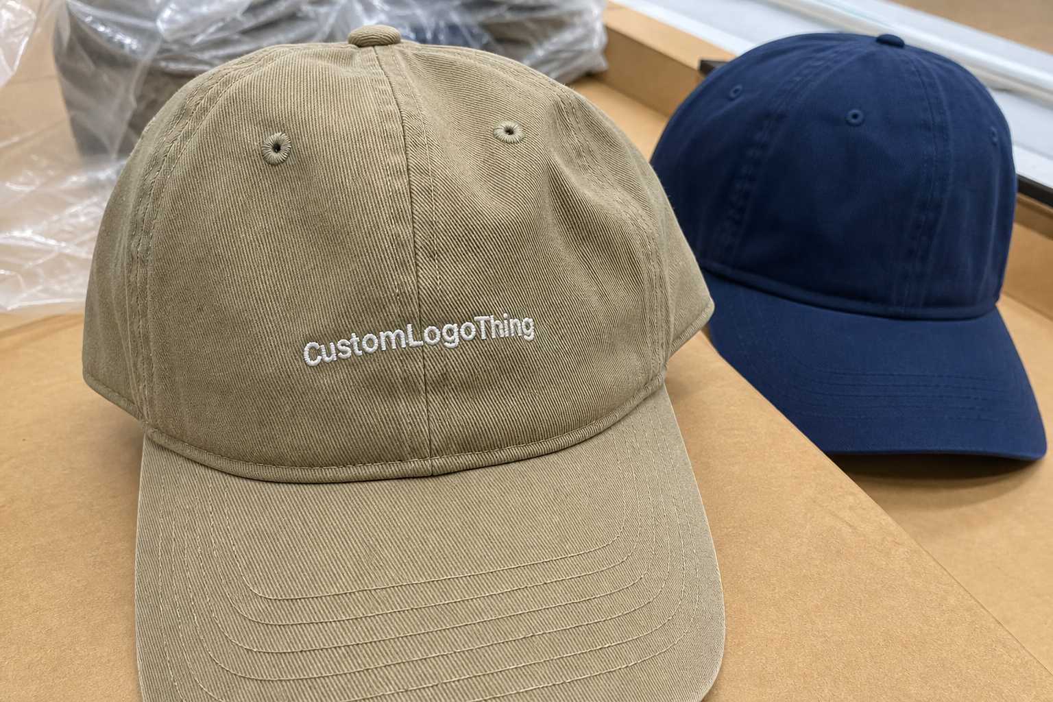 Hotel Unstructured Dad Hats Logo Placement for Buyers
