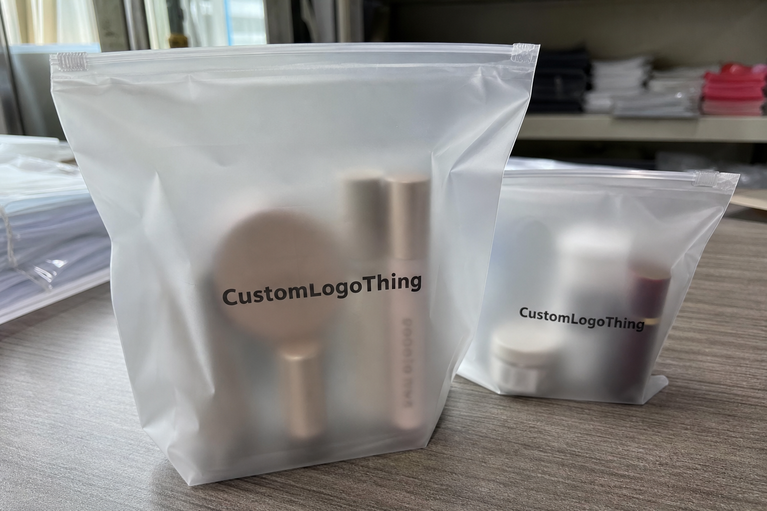 Why frosted zip bags beat plain clear pouches for beauty - CustomLogoThing packaging example