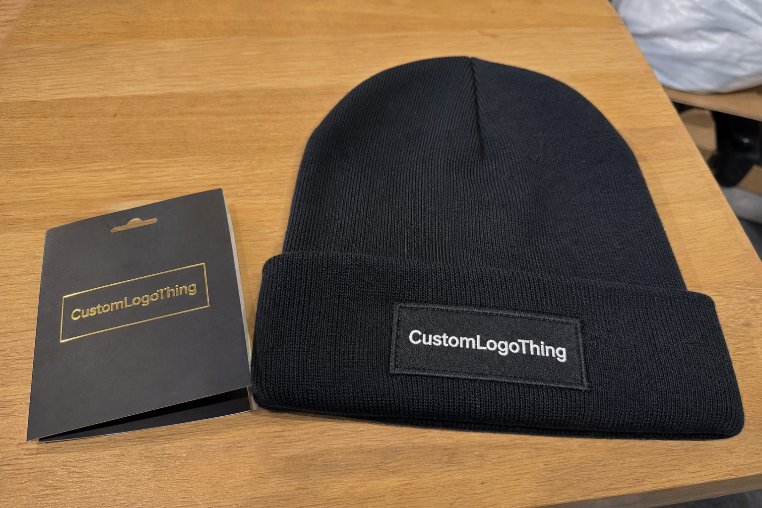 Corporate gifting woven label beanies sample guide