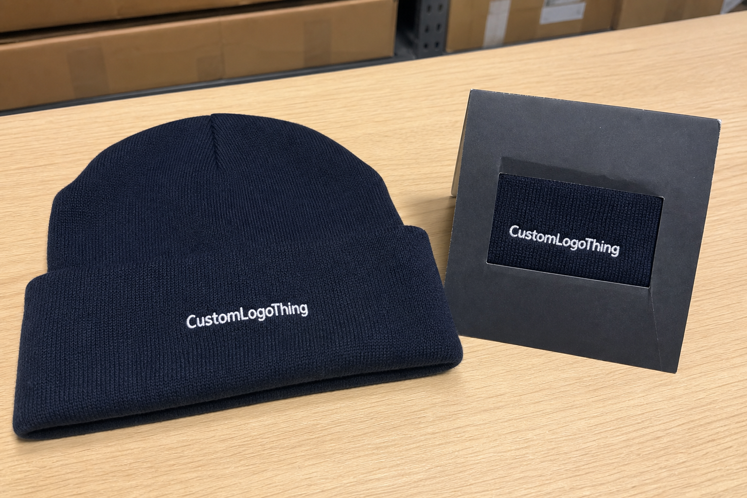 Corporate Gifting Embroidered Beanies Material Sample Guide
