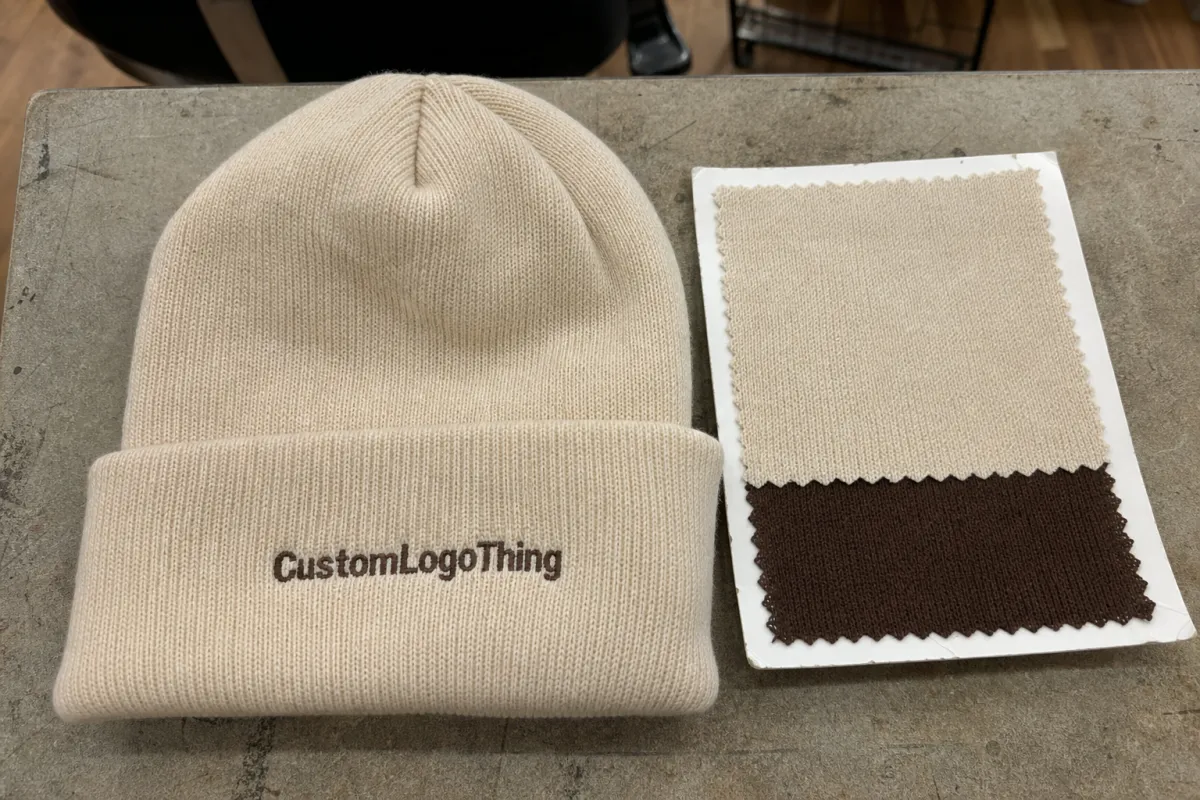 Bakery Embroidered Beanies Material Sample Guide for Buyers