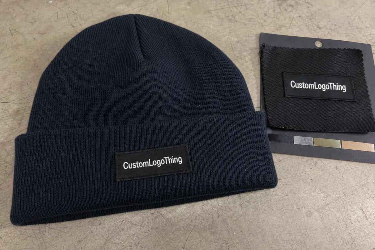 Order Wedding Woven Label Beanies Material Sample Guide