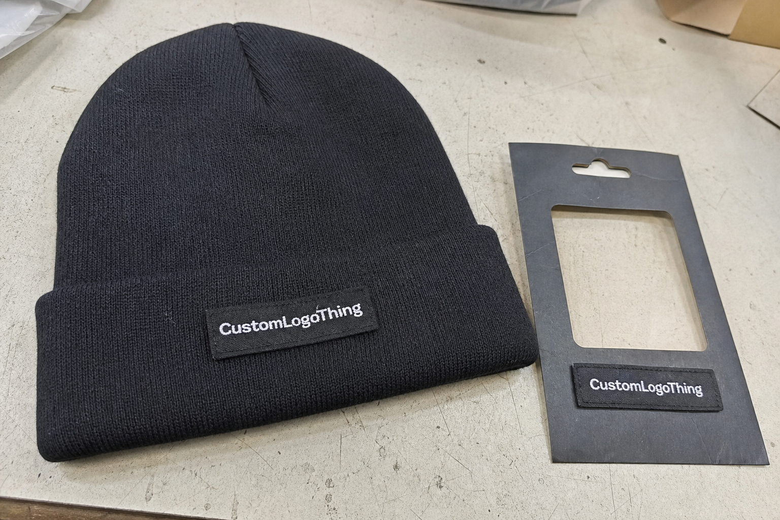 Book Woven Label Beanies Material Sample Guide for Buyers