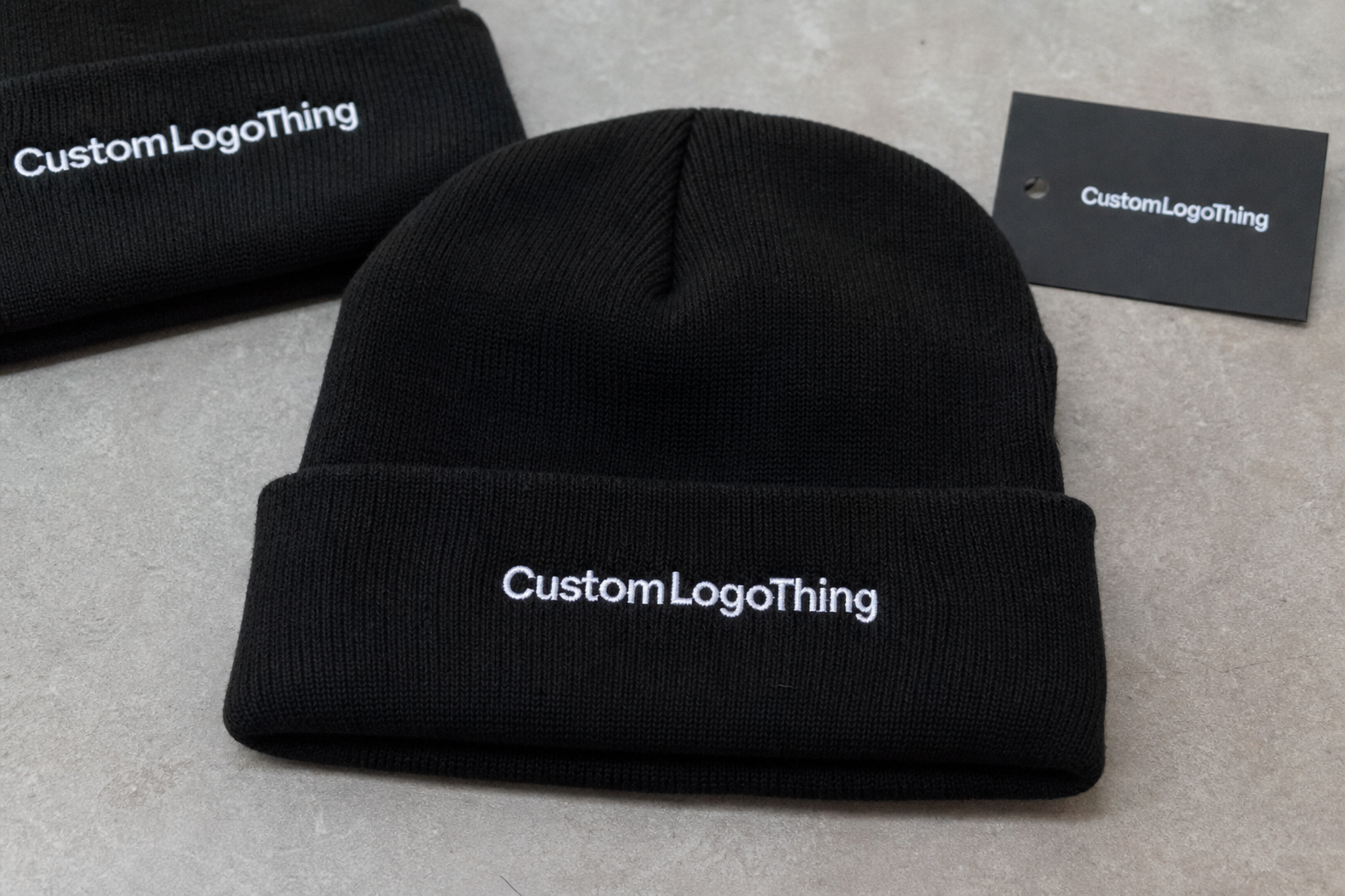Ecommerce embroidered beanies material sample guide to order