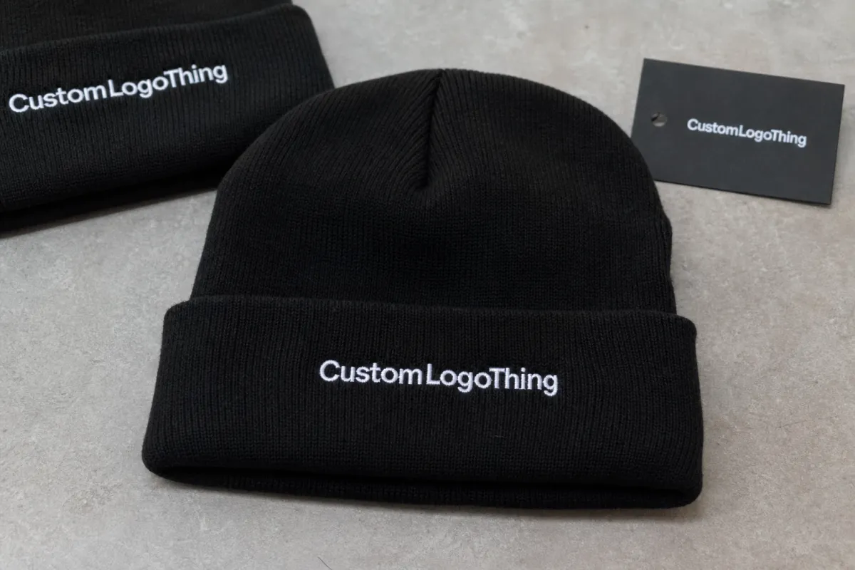 Ecommerce embroidered beanies material sample guide to order