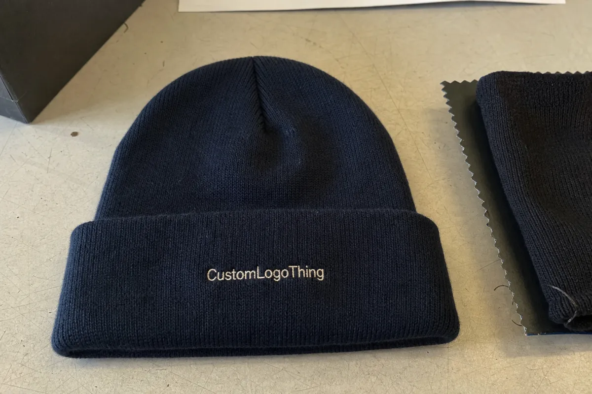Wine Club Embroidered Beanies Material Sample Guide