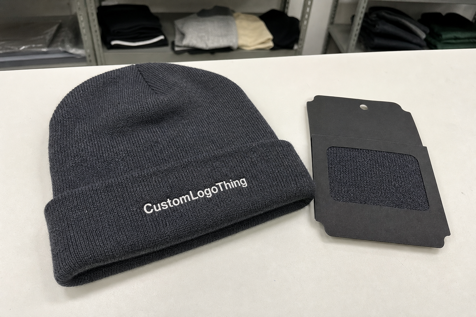 Cosmetics Embroidered Beanies Material Sample Guide