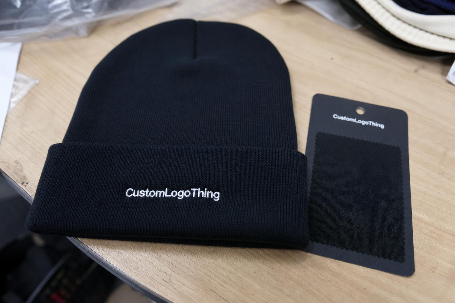Soap Embroidered Beanies Material Sample Guide for Buyers