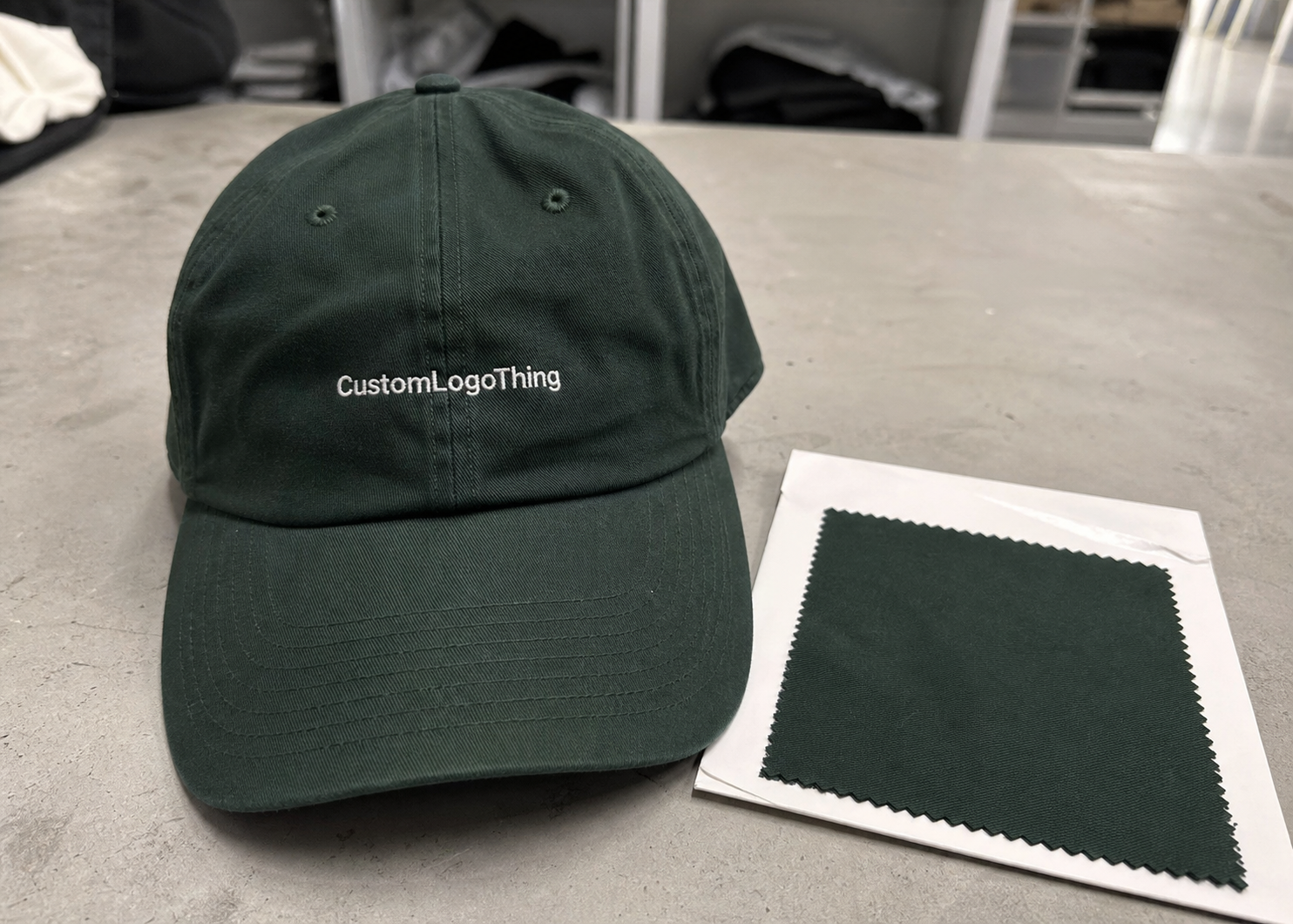 Jewelry Unstructured Dad Hats Material Sample Guide