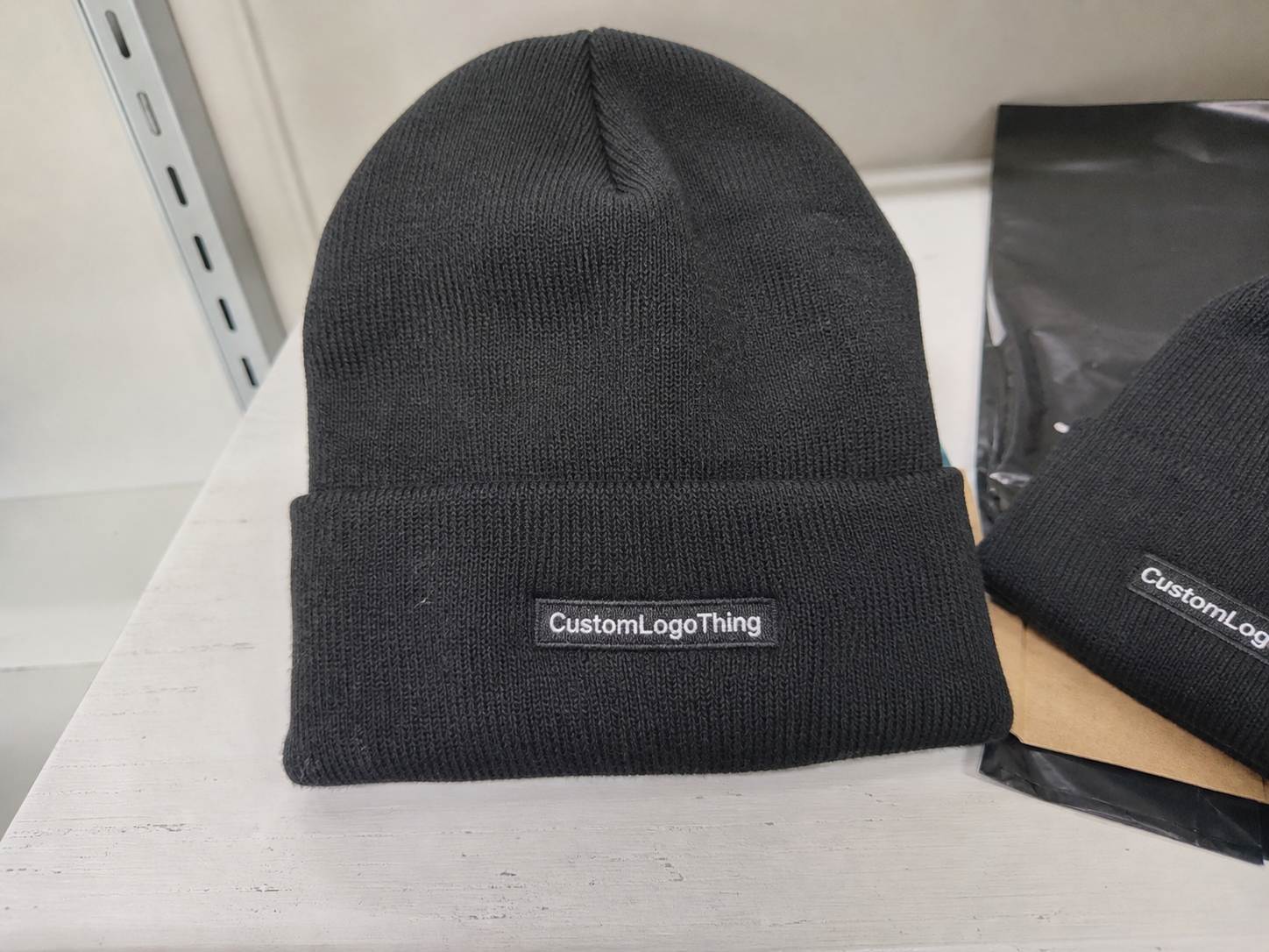 Cosmetics Cuffed Knit Beanies Material Sample Guide