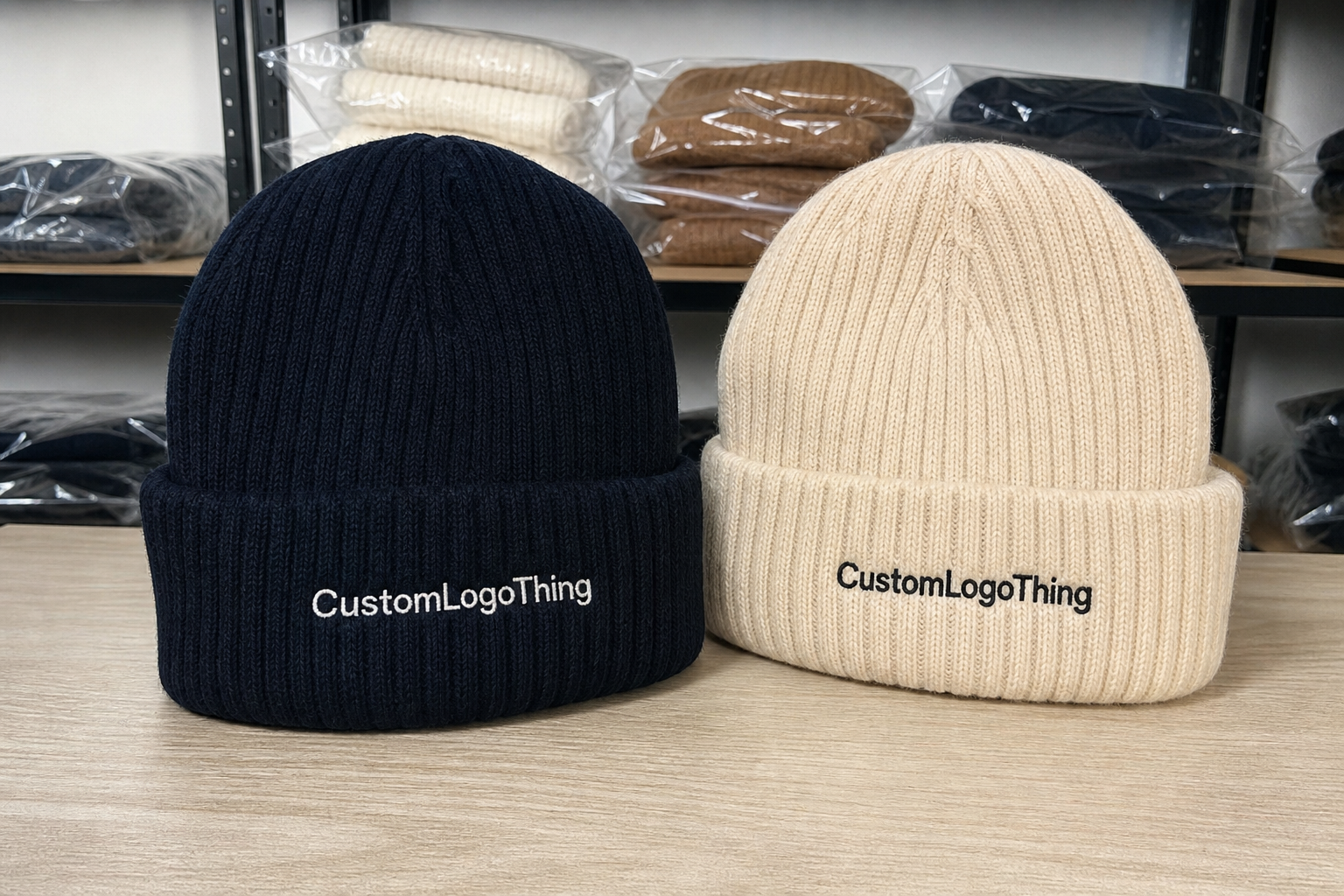 Why Ribbed Winter Beanies Beat Flat Knits on Shelf - CustomLogoThing packaging example