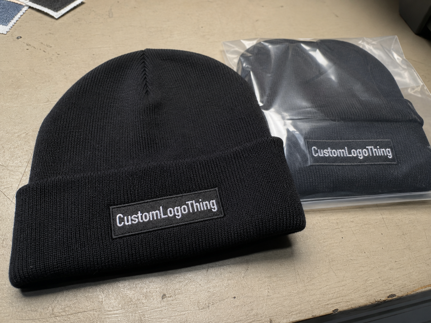 Beauty cuffed knit beanies material sample guide for buyers