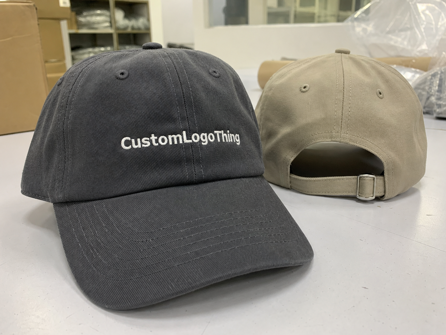 Stationery Embroidered Baseball Caps Material Sample Guide