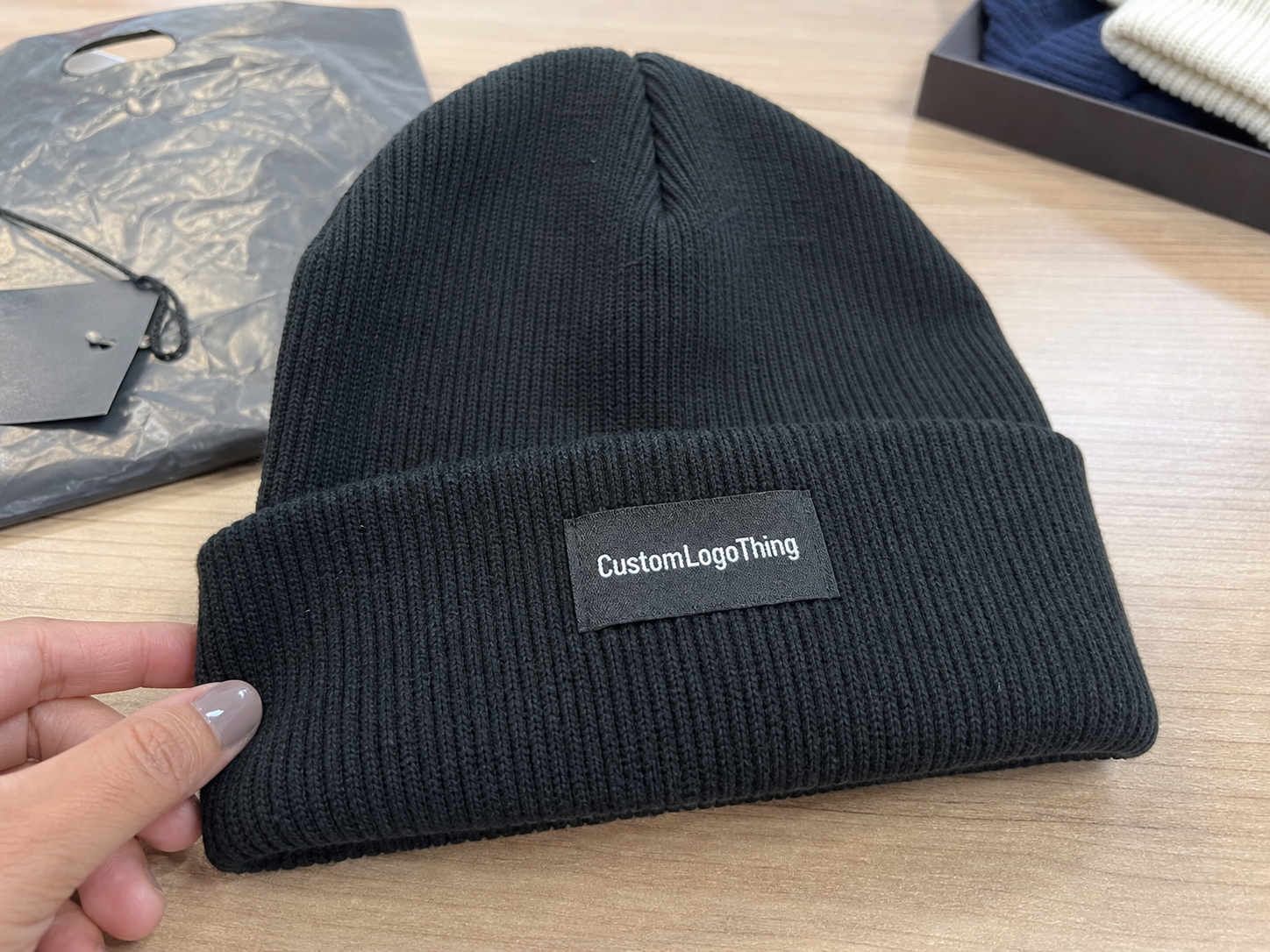 Electronics Ribbed Winter Beanies Material Sample Guide
