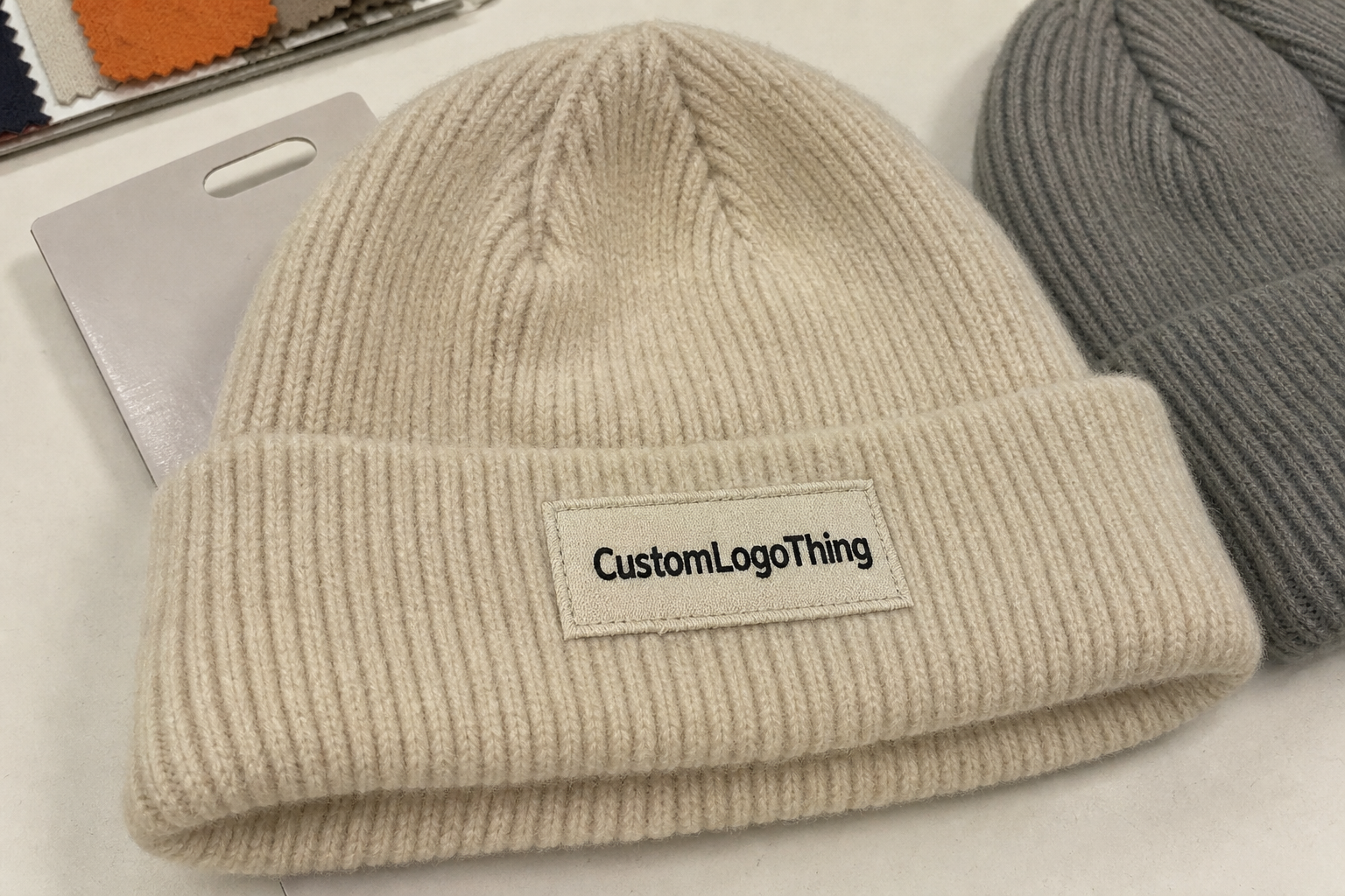 Wedding Ribbed Winter Beanies Material Sample Guide for Buyers
