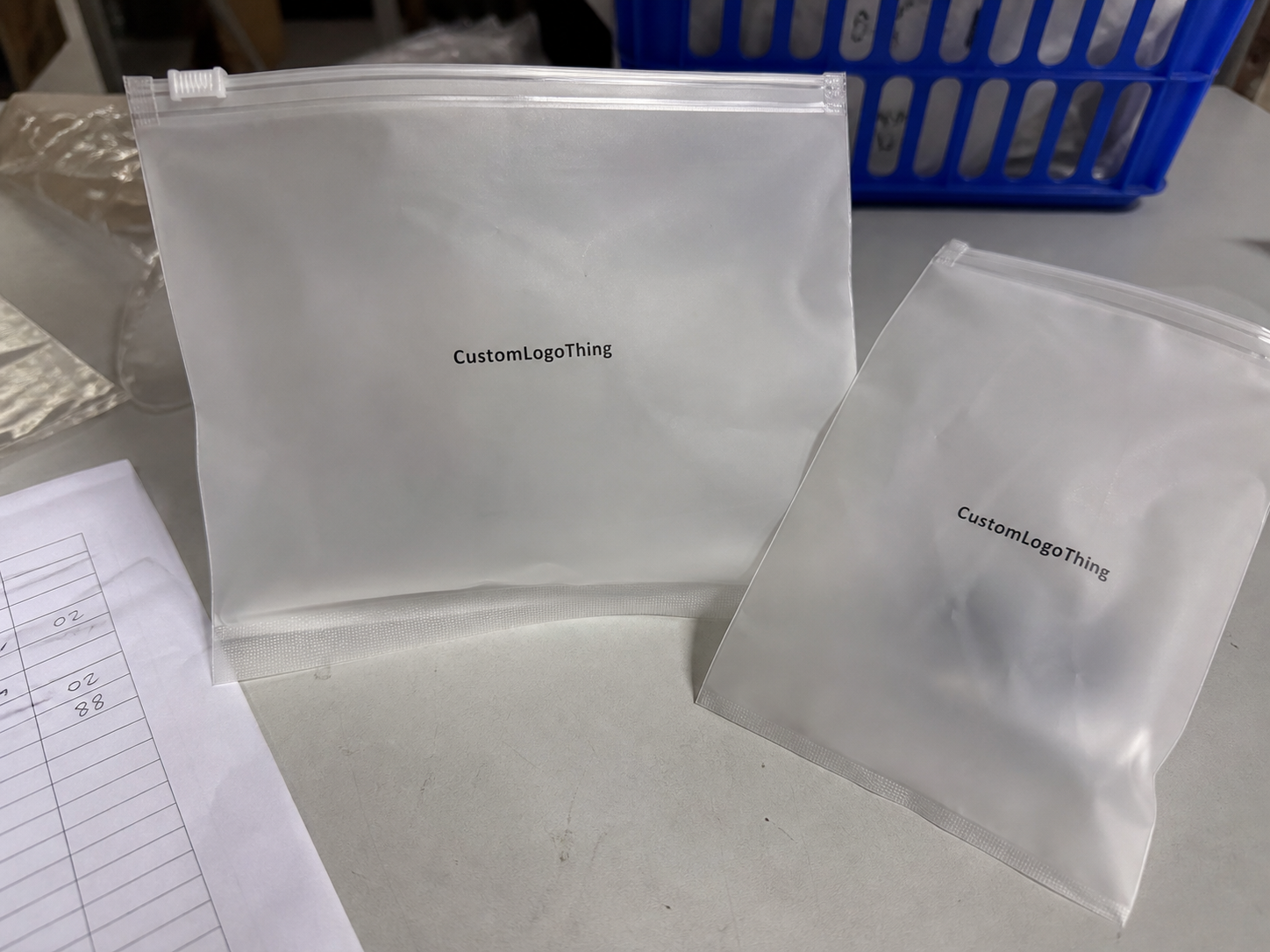 Cosmetics Frosted Zipper Bags Packaging Insert Checklist