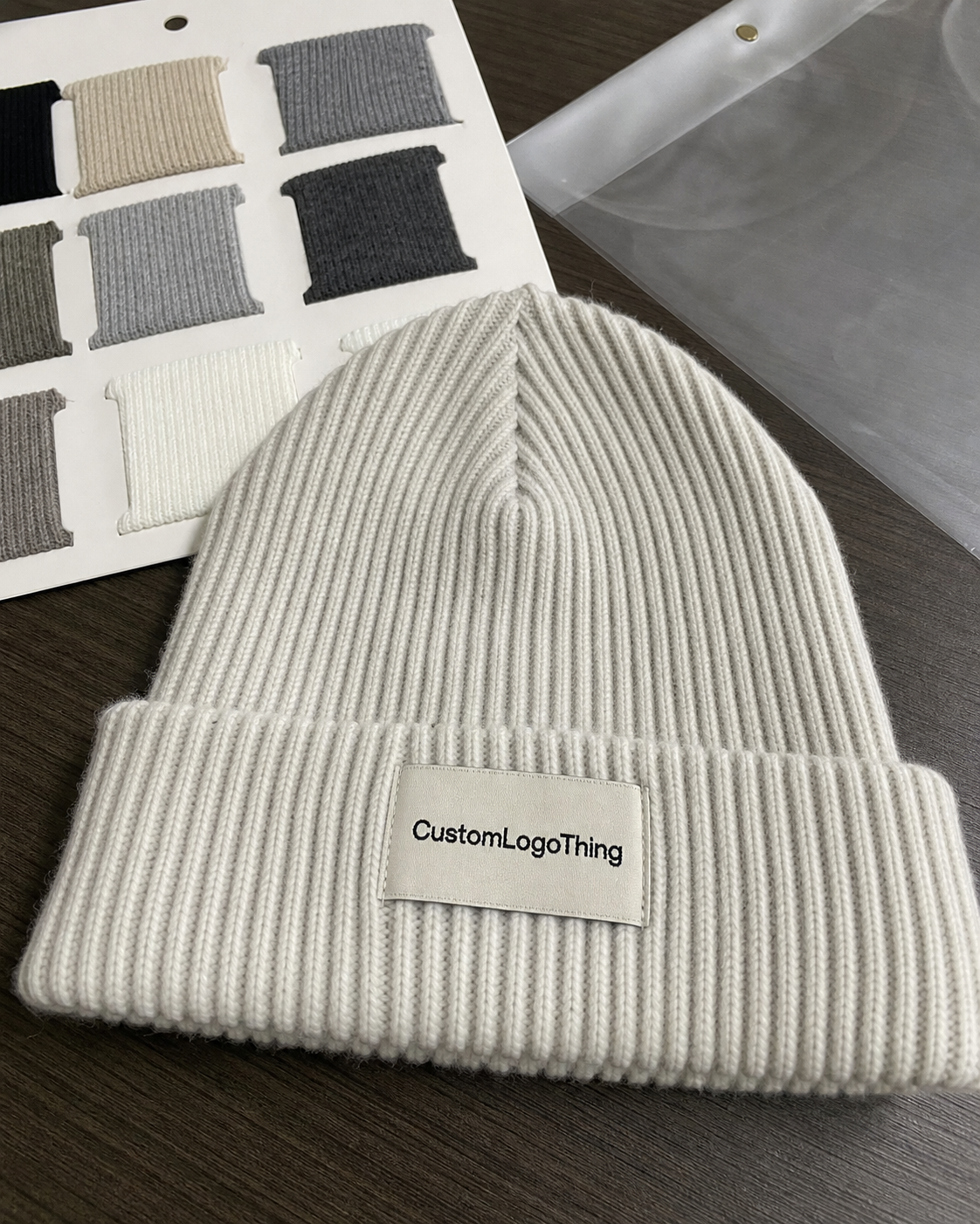 Order Ceramic Ribbed Winter Beanies Material Sample Guide