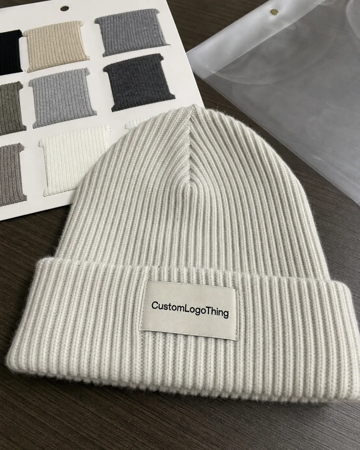 Order Ceramic Ribbed Winter Beanies Material Sample Guide