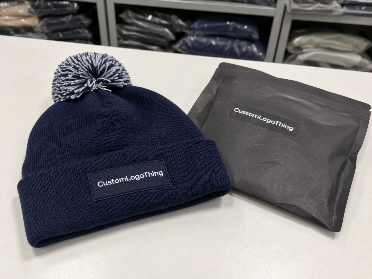 Trade Show Pom Pom Beanies Quote for Bulk Brand Orders