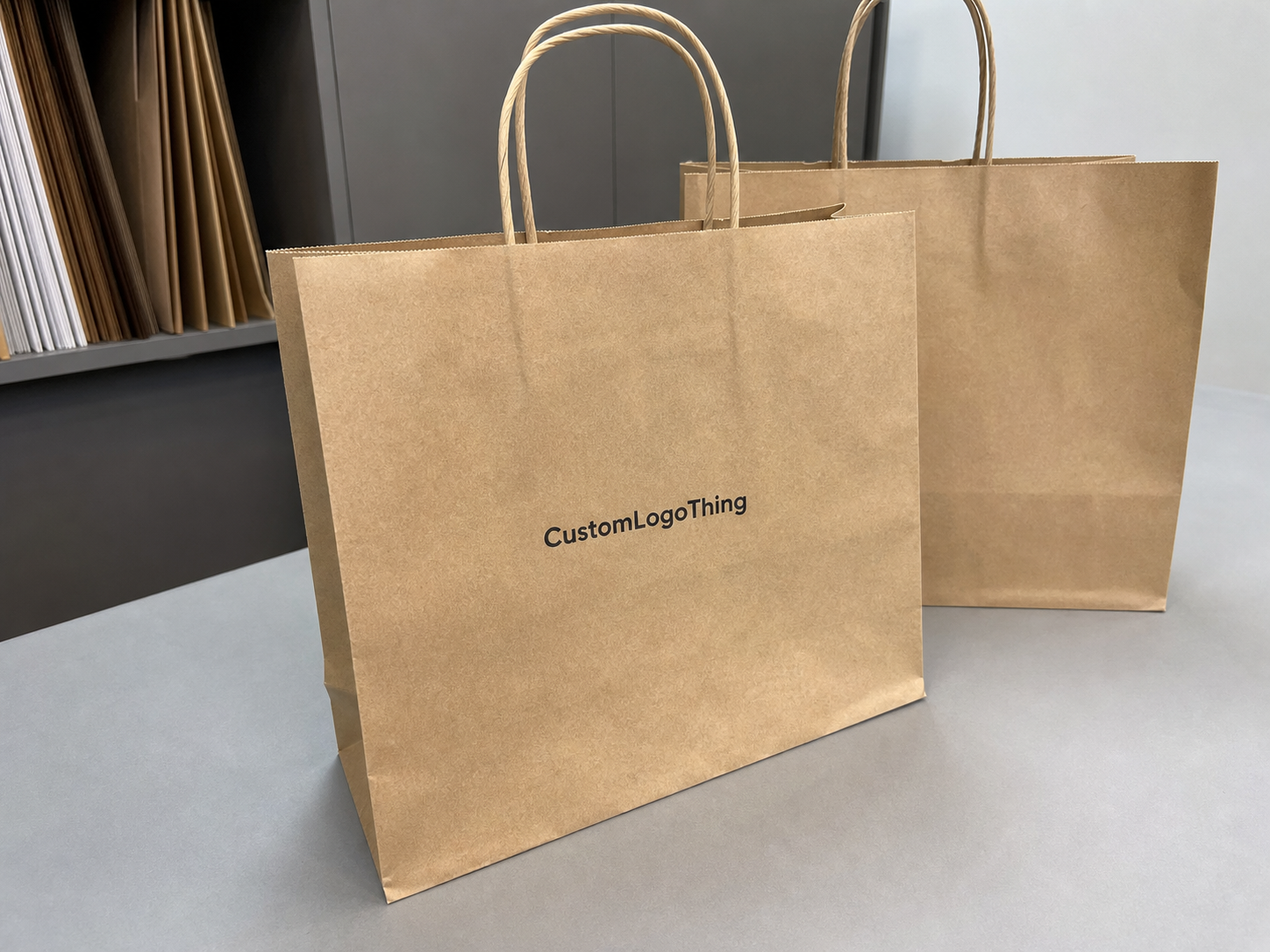 Hotel Twisted Handle Paper Bags: Order Material Samples