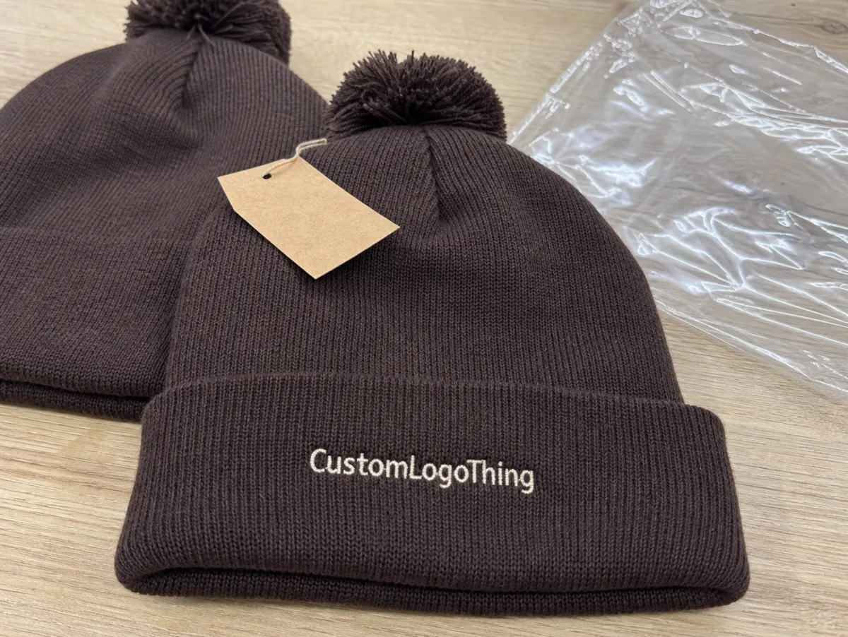 Chocolate Pom Pom Beanies Material Sample Guide for Buyers