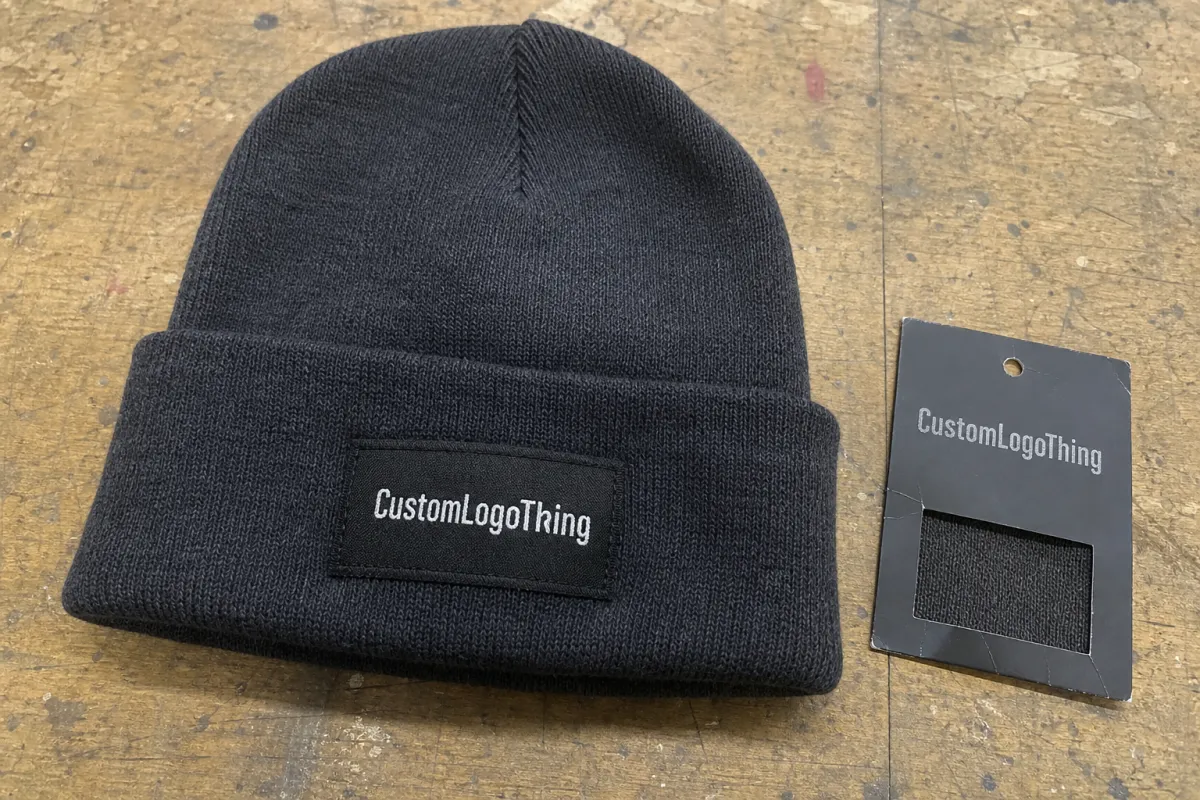 Restaurant Woven Label Beanies Material Sample Guide