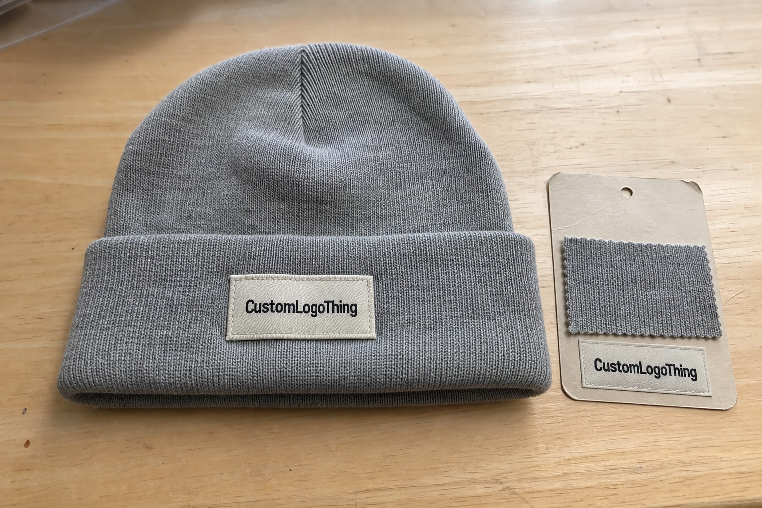 Candle Logo Patch Beanies Material Sample Guide for Buyers