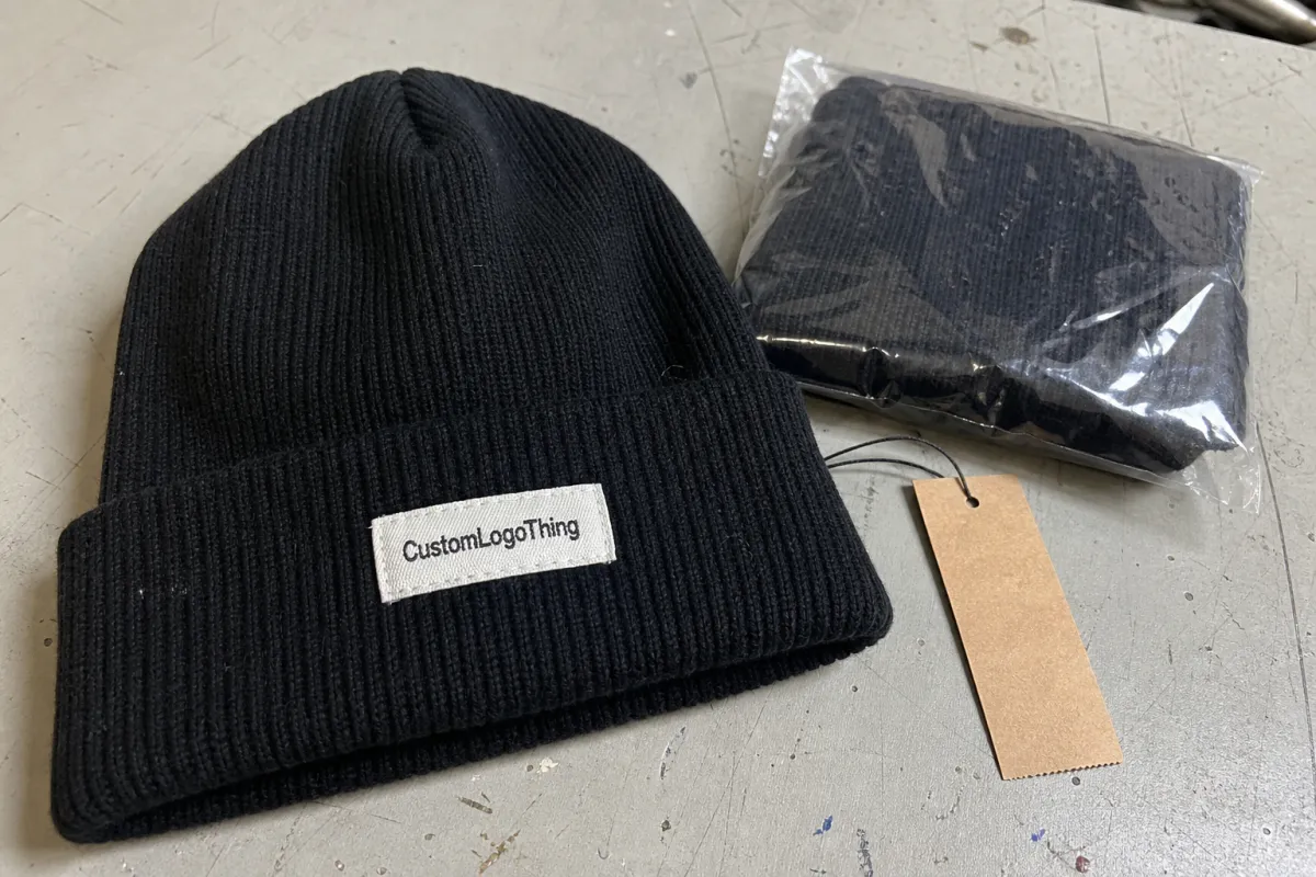 Tea Logo Patch Beanies Material Sample Guide to Order