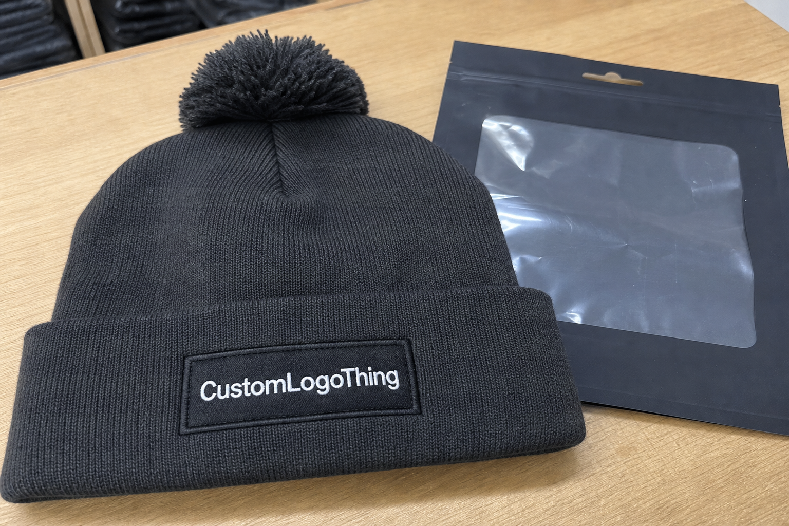 Coffee Roaster Pom Pom Beanies Material Sample Guide