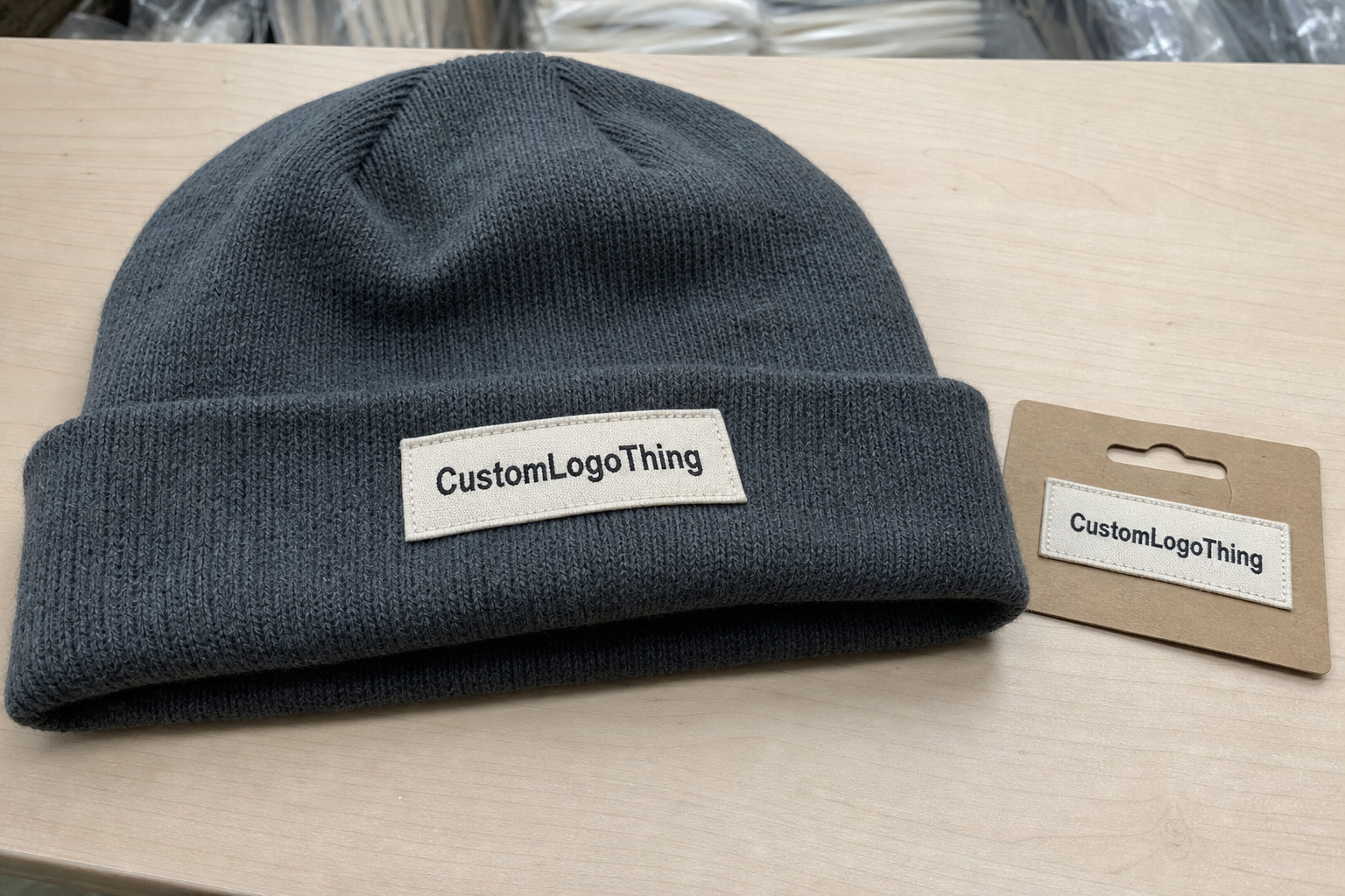 Beauty Logo Patch Beanies Material Sample Guide for Buyers