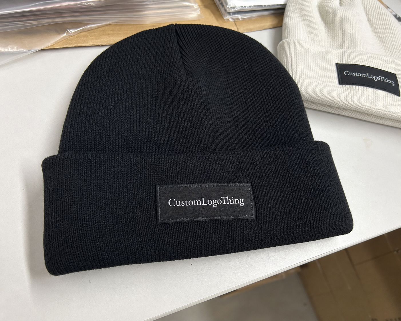 Custom Woven Label Beanies for Boutique Winter Lines