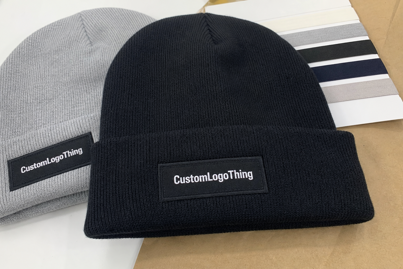 Use This Restaurant Logo Patch Beanies Material Sample Guide