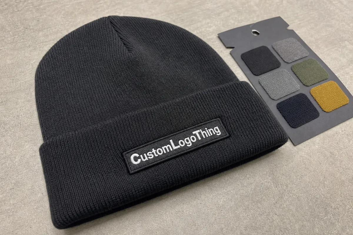 Beer Logo Patch Beanies Material Sample Guide for Buyers