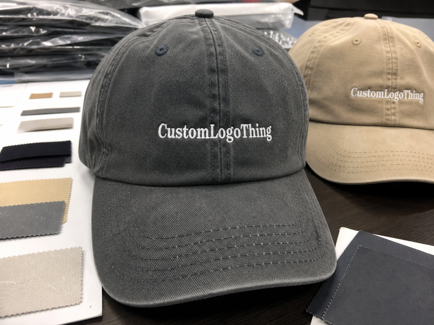 Why a Dad Hats With Woven Labels Order Beats Printed Promo Caps - CustomLogoThing packaging example