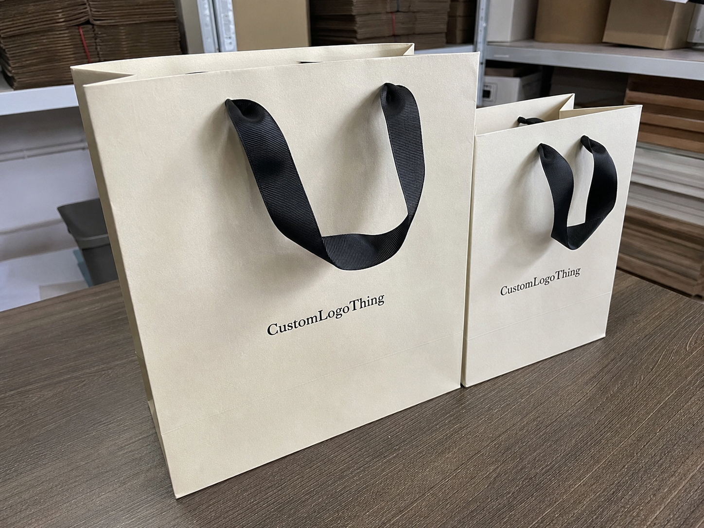 Order Ribbon Handle Paper Bags Lead Time and MOQ