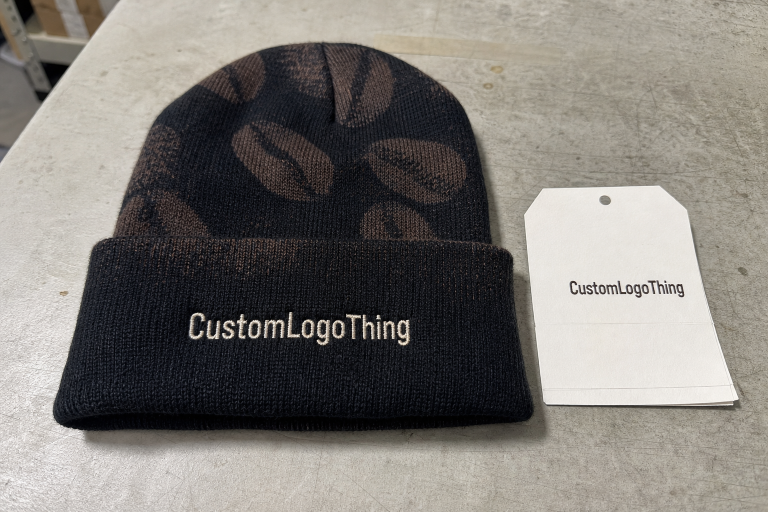 Coffee Shop Jacquard Beanies Artwork Proof Checklist