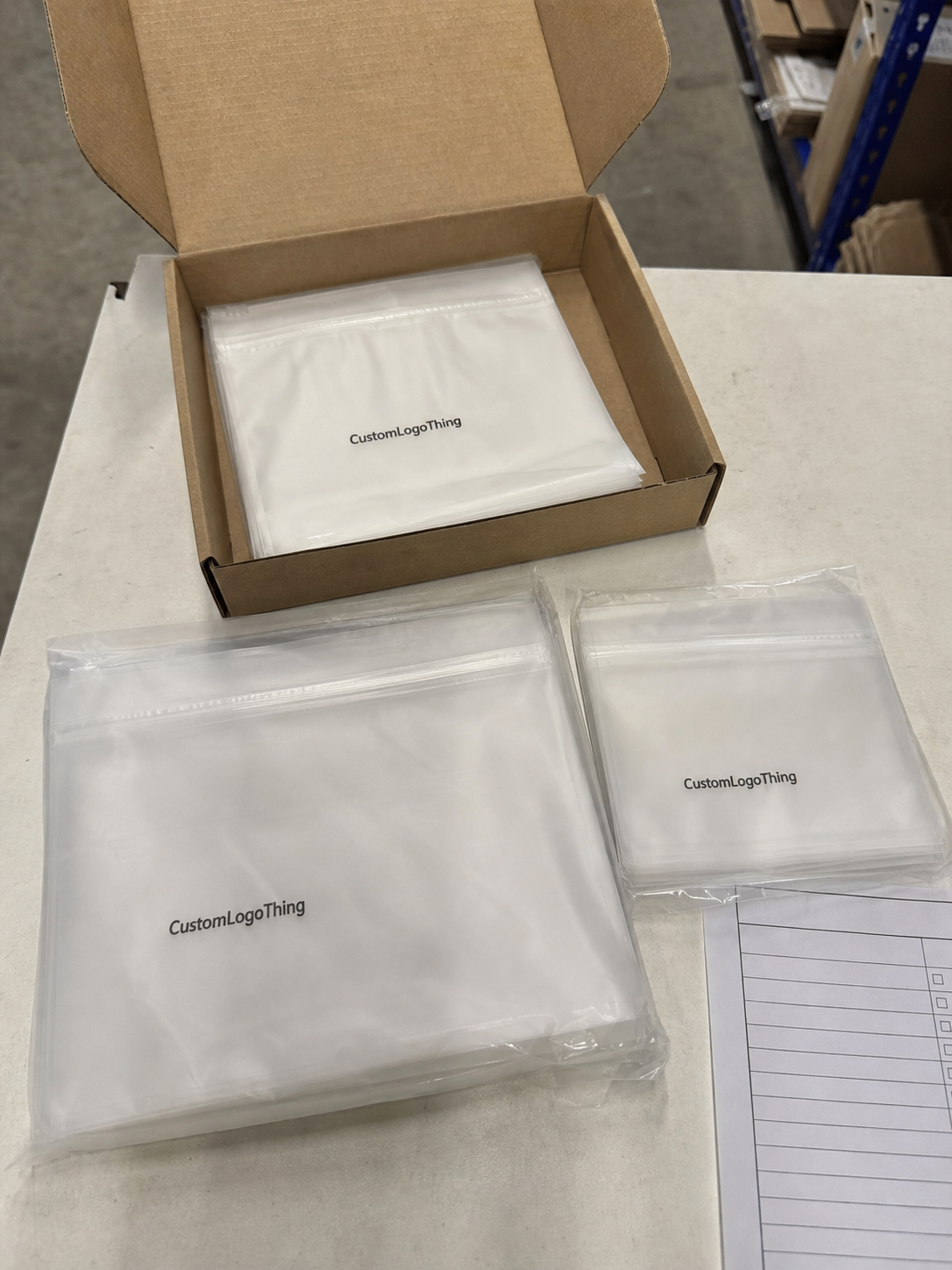 Frosted Zipper Bags Carton Packing Checklist for Boutiques