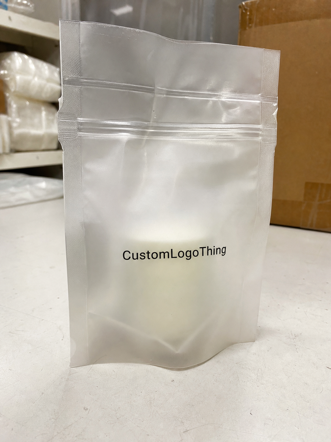 Place a Candle Brand Frosted Plastic Bags Sample Order
