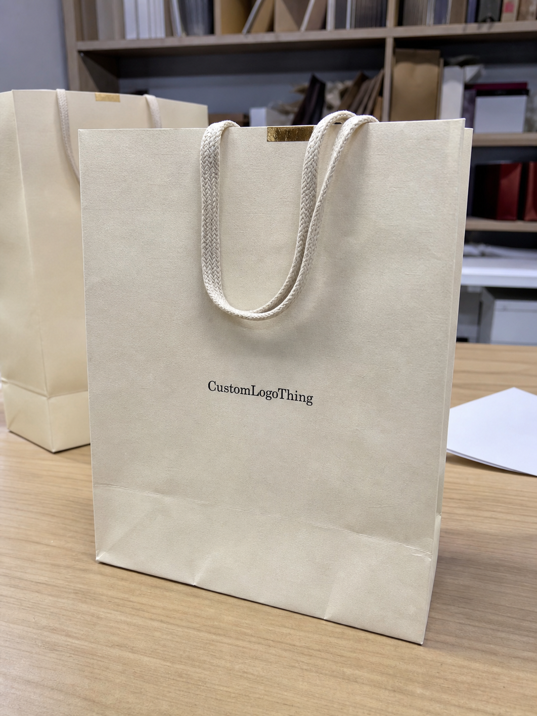 Order Custom Gallery Shop Paper Bags Foil Stamping Cost