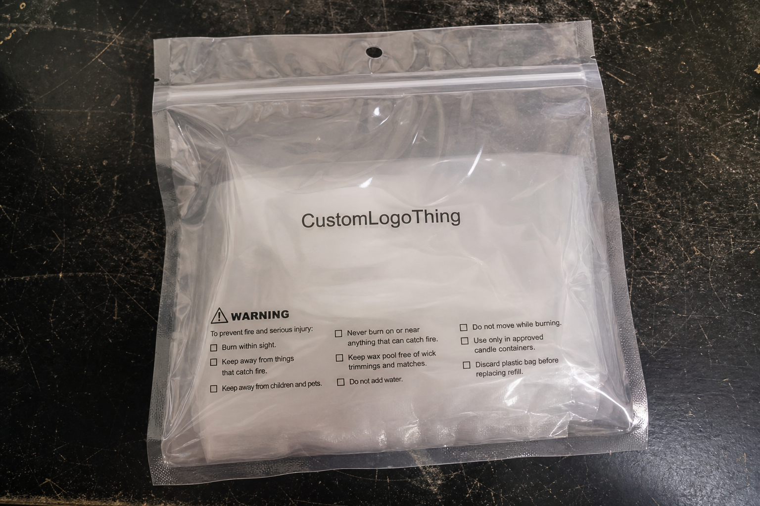 Buyer's Candle Refill Plastic Bags Warning Label Checklist