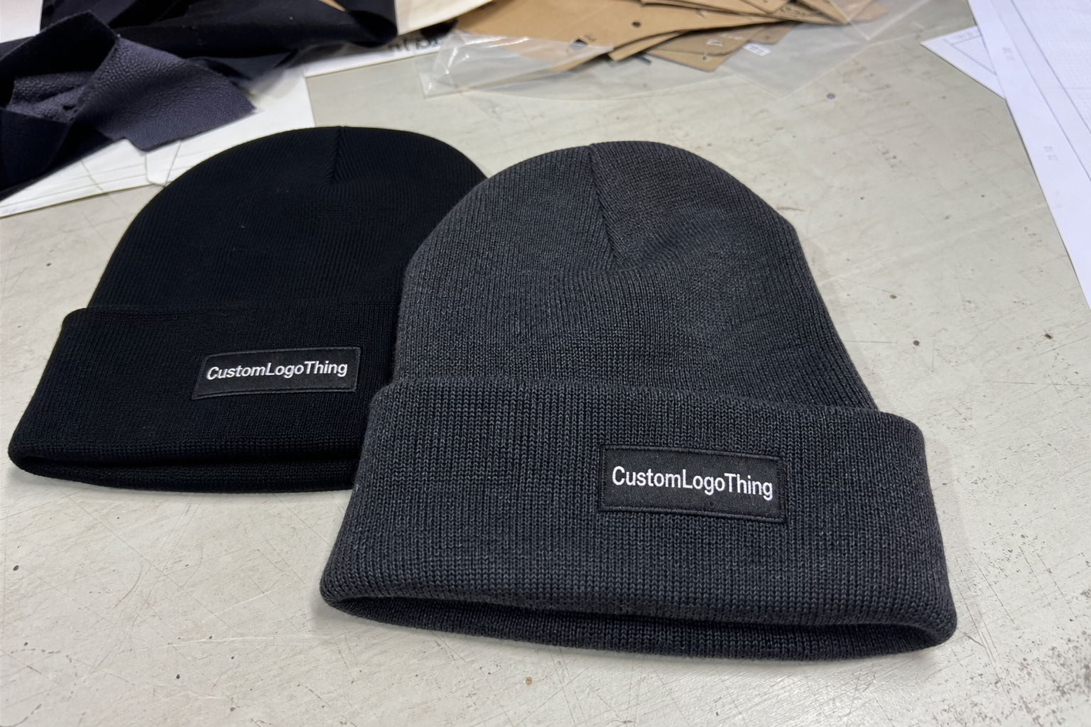 Order Woven Labels for Beanies Retail Branding Buyers Trust