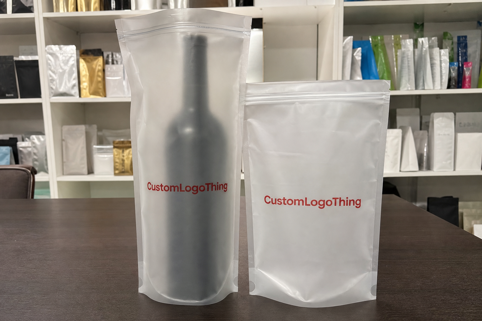 Shop Custom Frosted Zipper Bags for Wine Clubs That Ship