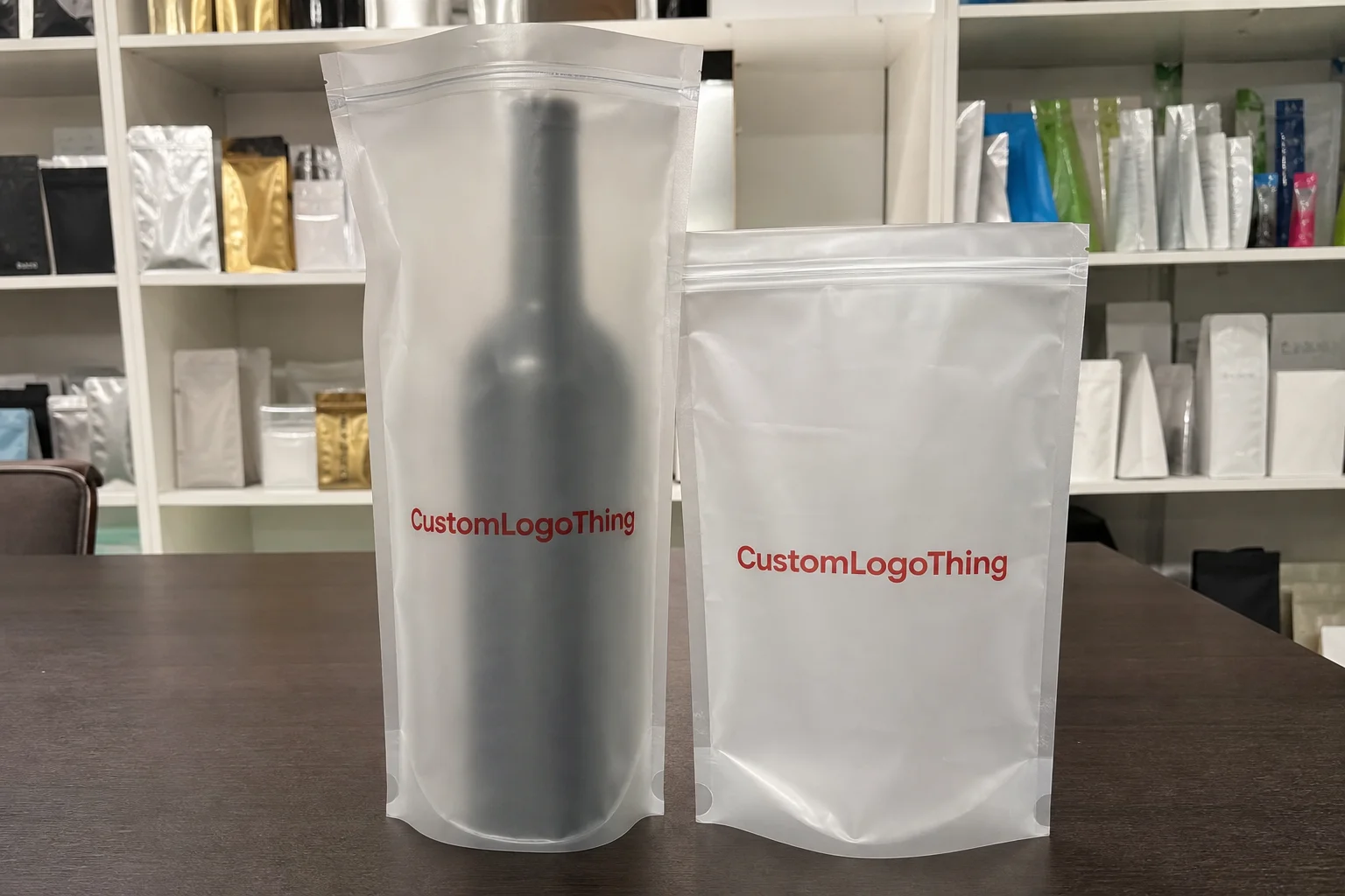 Shop Custom Frosted Zipper Bags for Wine Clubs That Ship