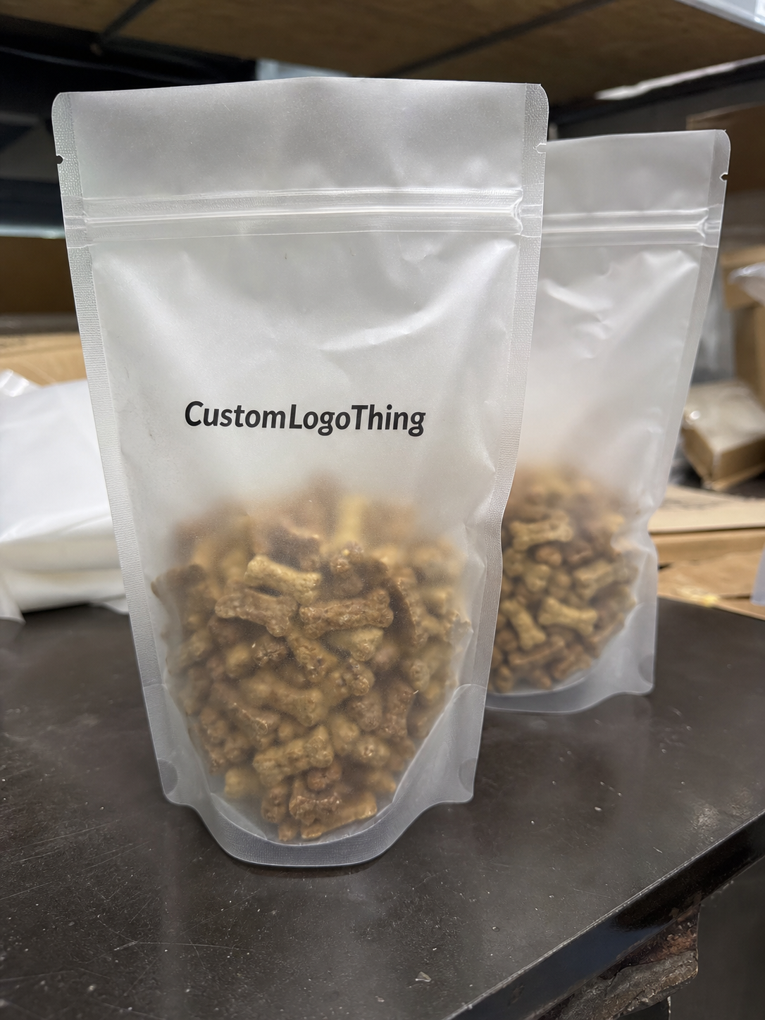 Custom Frosted Zipper Bags for Pet Treat Brands That Sell