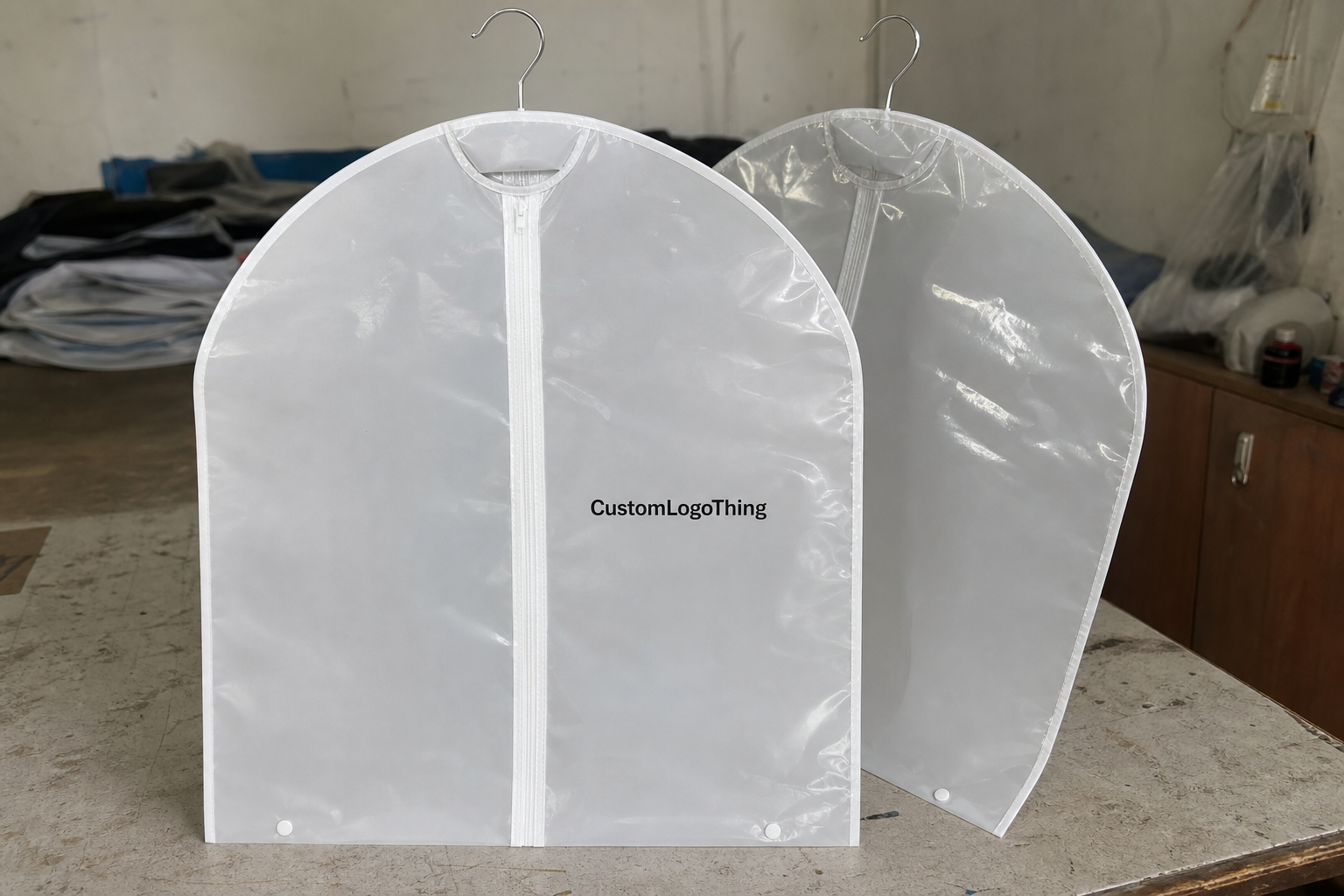 Low-MOQ Custom Plastic Garment Bags for Apparel Brands