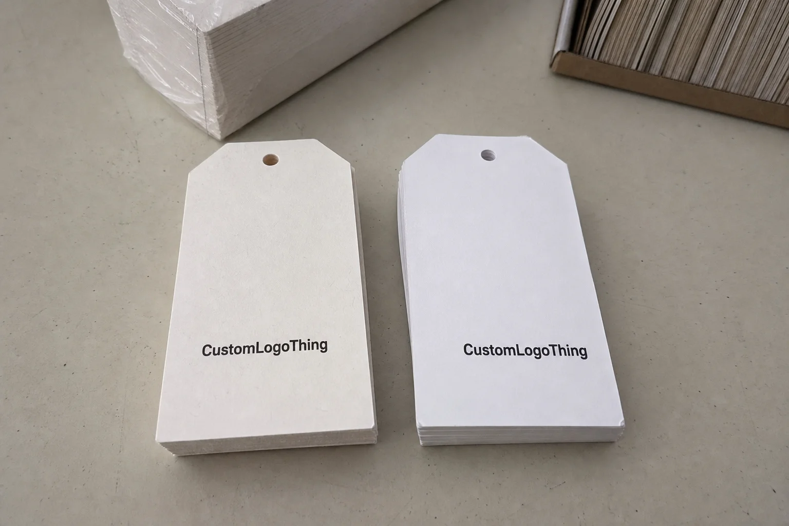 Branded hang tags bulk: where the savings actually come from - CustomLogoThing packaging example