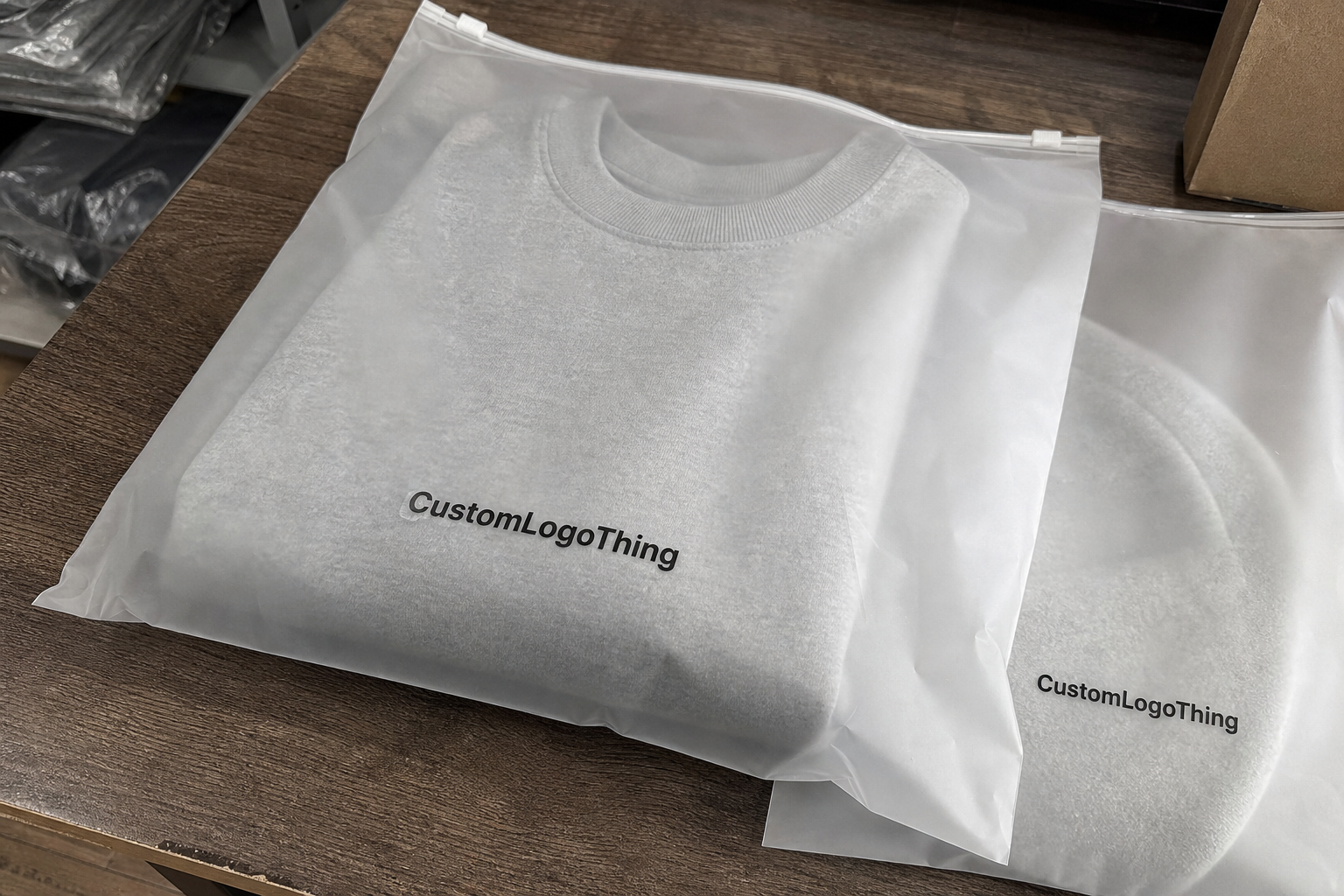 Streetwear Drop Frosted Zipper Plastic Bags Wholesale Order