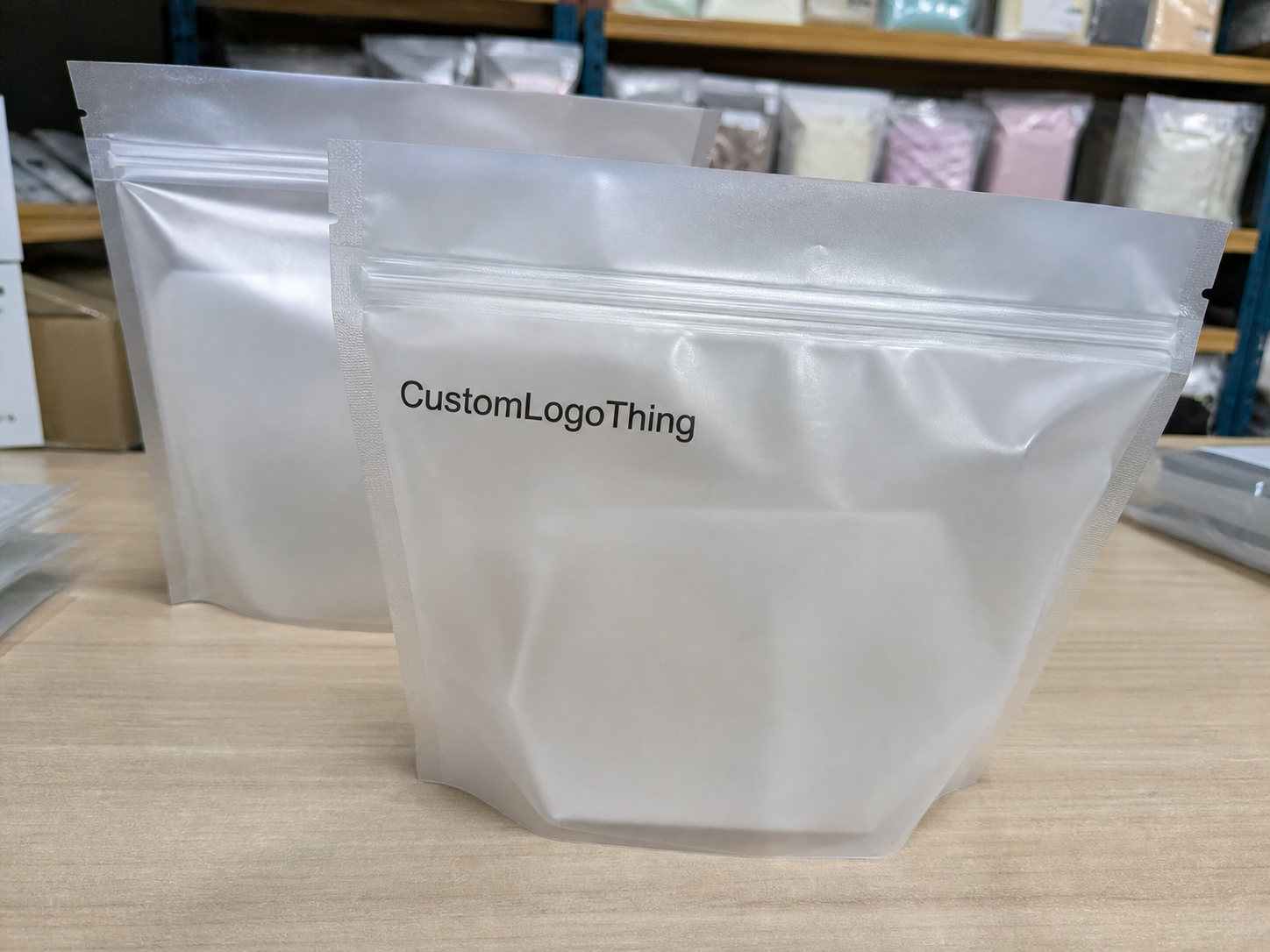 Frosted Zipper Bags Logo Print Quote for Custom Packaging